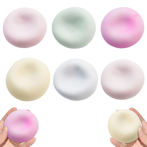 6 Stück Sand Glutinous Ball, Groß Knautschball, Klebrige Sandbällchen Anti Stress Bälle, Squishy Quetschspielzeug, Stressabbauball für Stressabbau, Squishy Stressball für Kinder Erwachsene von Zyluniy