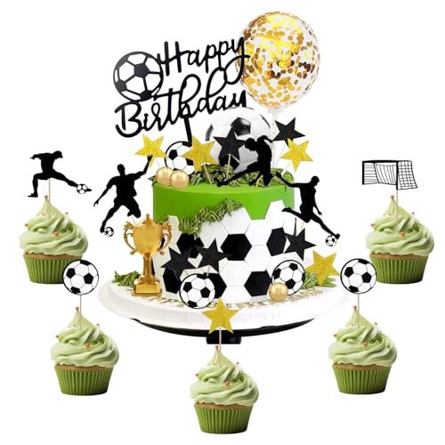 Tortendeko Fussball, Fussball Cupcake Topper, Fussball Muffin Deko, Fussball Party Tortenaufleger, Deko Set für Männer Junge Fußball Sport Thema Geburtstag Party Suppplies Tortendeko Fussball, Fussball Cupcake Topper, Fussball Muffin Deko, Fussball Party Tortenaufleger, Deko Set für Männer Junge Fußball Sport Thema Geburtstag Party Suppplies von Zyluniy