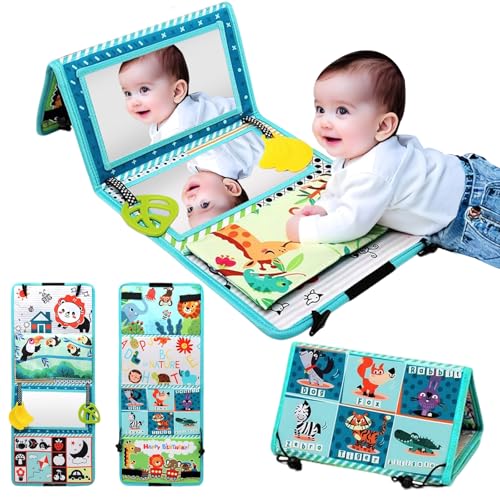 Zyluniy Baby Spiegel Spielzeug, Faltbares Bauchlage Sensorisches Stoffbücher Spielzeug, Baby Spiegel mit Knisterbuch, Beißring, Ideal Fühlbuch für Neugeborene, Geschenk für Neugeborene 0 3 6 12 Monate Zyluniy Baby Spiegel Spielzeug, Faltbares Bauchlage Sensorisches Stoffbücher Spielzeug, Baby Spiegel mit Knisterbuch, Beißring, Ideal Fühlbuch für Neugeborene, Geschenk für Neugeborene 0 3 6 12 Monate von Zyluniy