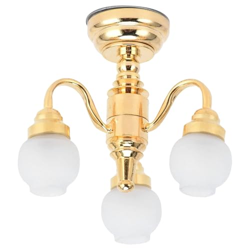 Zymoplas 1/12 Doll Home Modell Miniatur Deckenleuchte Dekoration Möbel DIY Wand präsentiert dekorative Lampen für Schlafzimmer von Zymoplas