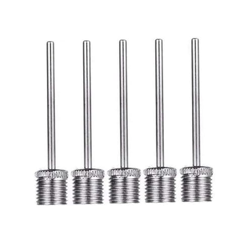Zymoplas 5er Pack Aufblaspumpennadel, Edelstahl, professionelle Luftventile, Adapter, Pumpenstifte, Fußball, Basketball, Volleybälle von Zymoplas