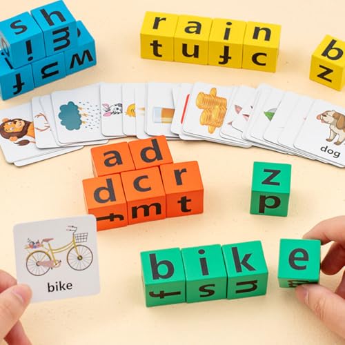 Zymoplas Begeistern Sie Kinder mit interaktiven englischen Wortkarten und Holz Multiplayer Brettspielen für die frühkindliche Bildung mit Wortspielzeugen , große Größe von Zymoplas