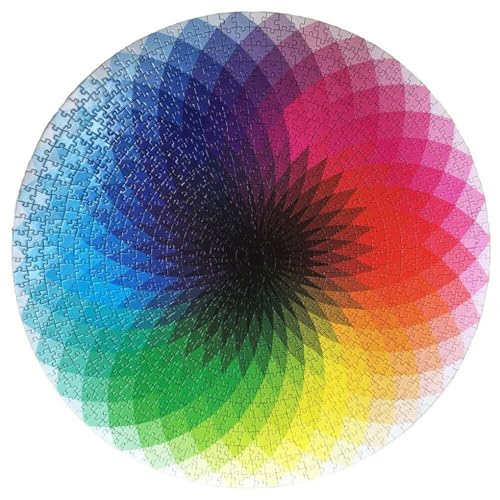 Zymoplas Beste Geschenkpuzzles1000 unregelmäßige Teile für Auge Hand Koordination und Edutainment Bunte runde Papierpuzzles von Zymoplas