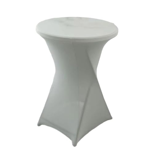 Zymoplas Elastisches Cocktailtisch Set, Barabdeckung mit hohem Fuß, vielseitig, schmutzabweisend, umweltfreundliches Polyester, pflegeleicht, Silber von Zymoplas