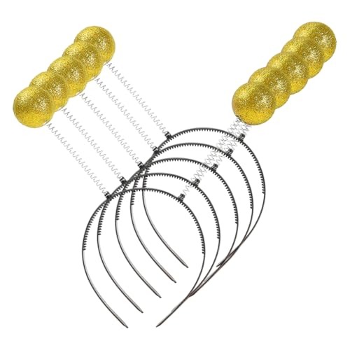 Zymoplas Glitzerndes Alien Stirnband für eine breite Anwendung, angenehm zu tragen, leichtes und tragbares Alien Antennen Stirnband aus Kunststoff, Gold von Zymoplas