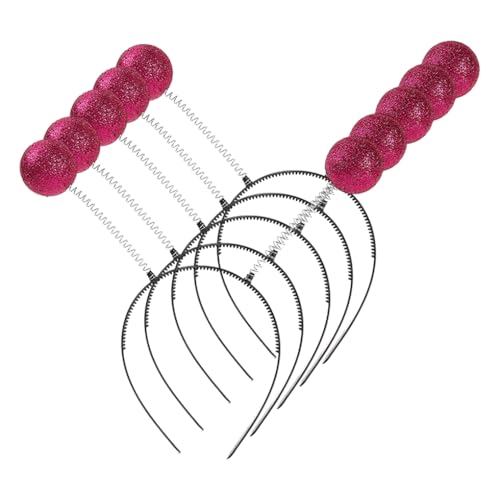Zymoplas Glitzerndes Alien Stirnband für eine breite Anwendung, angenehm zu tragen, leichtes und tragbares Alien Antennen Stirnband aus Kunststoff, Rose Rot von Zymoplas