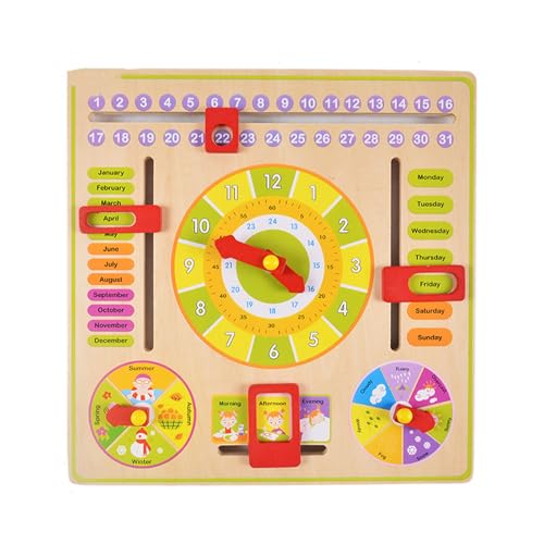 Zymoplas Holzuhr Kinder Multifunktionale Kinder Schlagholz Für Lernwerkzeug Holzspielzeug Bildung Mit Datum Wetter Zymoplas Holzuhr Kinder Multifunktionale Kinder Schlagholz Für Lernwerkzeug Holzspielzeug Bildung Mit Datum Wetter von Zymoplas