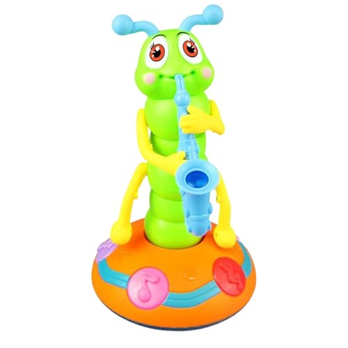 Zymoplas Musiklicht Raupenspielzeug mit Buntem Glühen zur Stimulation des Säuglings, ABS Saxophon, das Raupen Kinderspielzeug spielt von Zymoplas