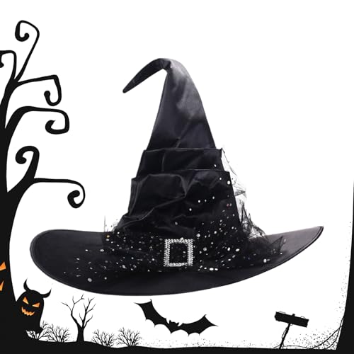 Zyntora Hexenhut Für Halloween | Kostümzubehör Damen,Verstellbarer Klassiker Für Karneval Cosplay Partys Dekoration Accessoires Zyntora Hexenhut Für Halloween | Kostümzubehör Damen,Verstellbarer Klassiker Für Karneval Cosplay Partys Dekoration Accessoires von Zyntora