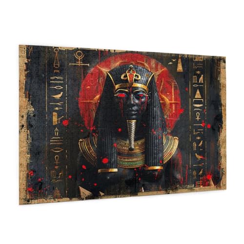 Ägypten Puzzle 5000 Teile Erwachsene Puzzle Pharao Muster Design mit Geschenkbox-Verpackung als Geschenk für Frauen, Anspruchsvolle Familienaktivität für Anfänger, Zimmer Deko 105 x 156 cm -1121y von Zyupwjyy