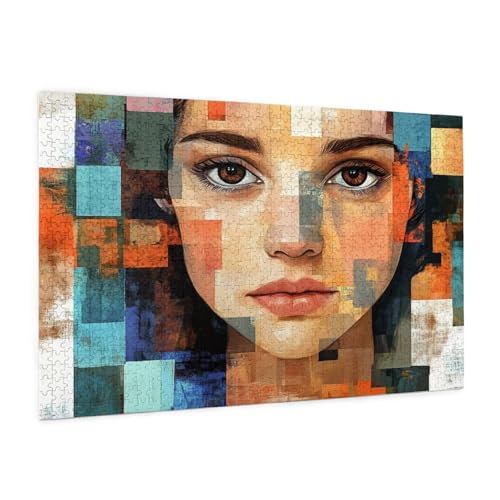 Abstrakt Puzzle 2000 Teile Erwachsene Puzzle Frau Muster Design mit Geschenkbox-Verpackung als Geschenk für Frauen, Anspruchsvolle Familienaktivität für Anfänger, Zimmer Deko 99 x 70 cm -1208y von Zyupwjyy