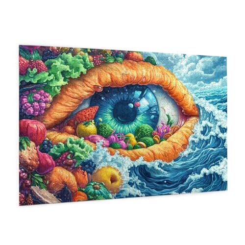 Abstrakt Puzzle 5000 Teile Erwachsene Puzzle Auge Muster Design mit Geschenkbox-Verpackung als Geschenk für Frauen, Anspruchsvolle Familienaktivität für Anfänger, Zimmer Deko 105 x 156 cm -1218y von Zyupwjyy