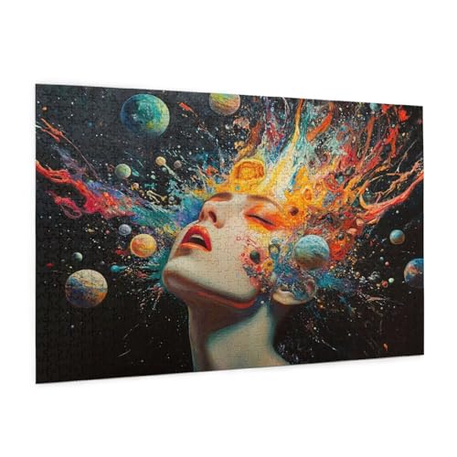 Abstrakt Puzzle 5000 Teile Erwachsene Puzzle Frau Muster Design mit Geschenkbox-Verpackung als Geschenk für Frauen, Anspruchsvolle Familienaktivität für Anfänger, Zimmer Deko 105 x 156 cm -1211y von Zyupwjyy