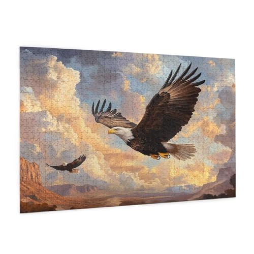 Adler Puzzle 1000 Teile Erwachsene Puzzle Der Himmel Muster Design mit Geschenkbox-Verpackung als Geschenk für Frauen, Anspruchsvolle Familienaktivität für Anfänger, Zimmer Deko 75 x 50 cm -2028y von Zyupwjyy