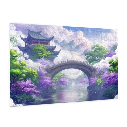 Anime Puzzle 2000 Teile Erwachsene Puzzle Landschaft Muster Design mit Geschenkbox-Verpackung als Geschenk für Frauen, Anspruchsvolle Familienaktivität für Anfänger, Zimmer Deko 99 x 70 cm -1262y von Zyupwjyy