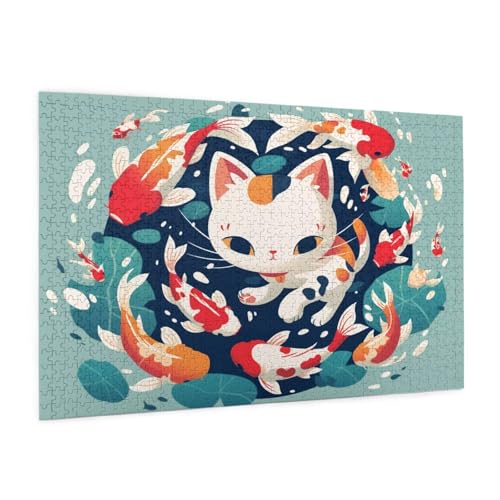Anime Puzzle 5000 Teile Erwachsene Puzzle Katze Muster Design mit Geschenkbox-Verpackung als Geschenk für Frauen, Anspruchsvolle Familienaktivität für Anfänger, Zimmer Deko 105 x 156 cm -1274y von Zyupwjyy