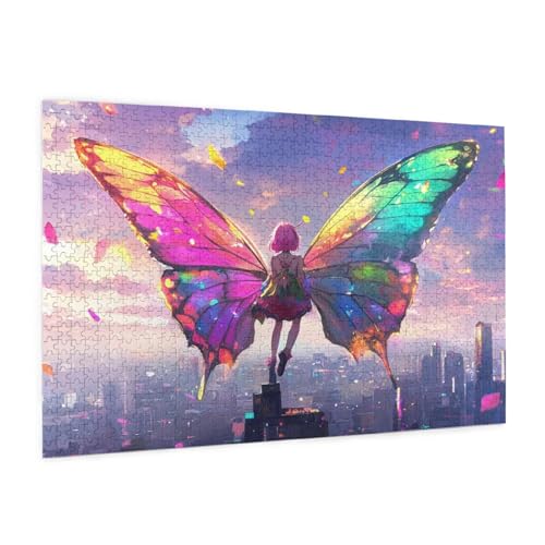 Anime Puzzle 5000 Teile Erwachsene Puzzle Schmetterling Muster Design mit Geschenkbox-Verpackung als Geschenk für Frauen, Anspruchsvolle Familienaktivität für Anfänger, Zimmer Deko 105 x 156 cm -107y von Zyupwjyy