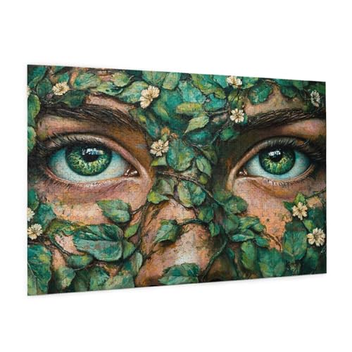 Anlage Puzzles 1000 Teile Erwachsene Puzzle Frau Muster Design mit Geschenkbox-Verpackung als Geschenk für Frauen, Anspruchsvolle Familienaktivität für Anfänger, Zimmer Deko 75 x 50 cm -2340y von Zyupwjyy