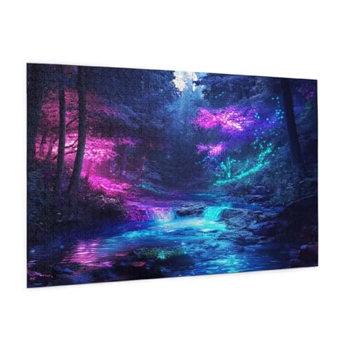 Aurora Puzzle 1000 Teile Erwachsene Puzzle Wald Muster Design mit Geschenkbox-Verpackung als Geschenk für Frauen, Anspruchsvolle Familienaktivität für Anfänger, Zimmer Deko 75 x 50 cm -1897y von Zyupwjyy