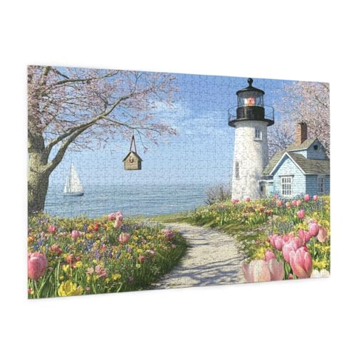 Aussichtsturm Puzzle 2000 Teile Erwachsene Puzzle Blume Muster Design mit Geschenkbox-Verpackung als Geschenk für Frauen, Anspruchsvolle Familienaktivität für Anfänger, Zimmer Deko 99 x 70 cm -1245y von Zyupwjyy