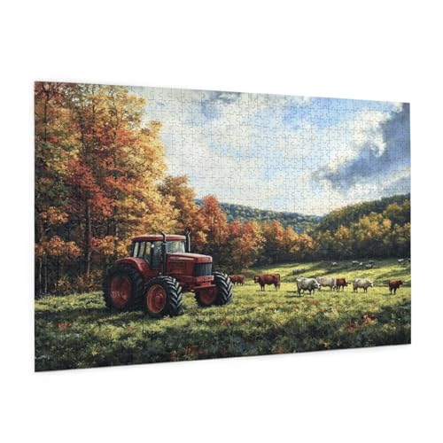 Bauernhof Puzzle 1000 Teile Erwachsene Puzzle Landschaft Muster Design mit Geschenkbox-Verpackung als Geschenk für Frauen, Anspruchsvolle Familienaktivität für Anfänger, Zimmer Deko 75 x 50 cm -946y von Zyupwjyy
