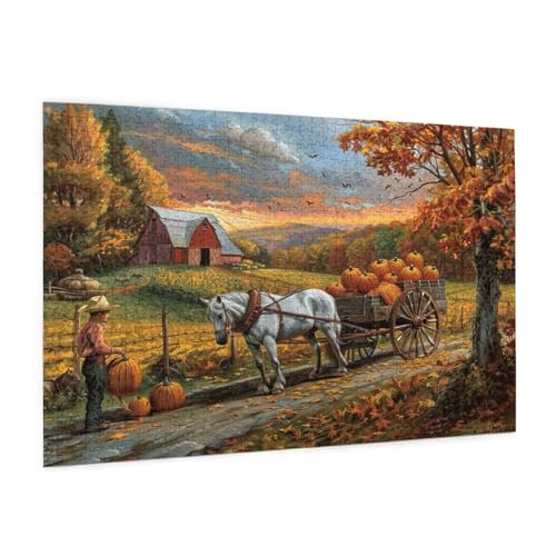 Bauernhof Puzzle 1000 Teile Erwachsene Puzzle Landschaft Muster Design mit Geschenkbox-Verpackung als Geschenk für Frauen, Anspruchsvolle Familienaktivität für Anfänger, Zimmer Deko 75 x 50 cm -948y von Zyupwjyy