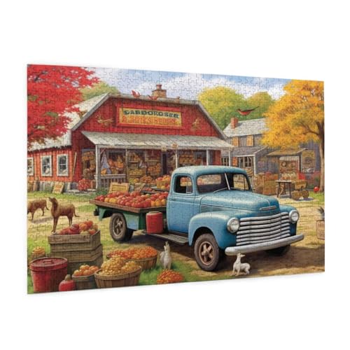 Bauernhof Puzzle 300 Teile Erwachsene Puzzle LKW Muster Design mit Geschenkbox-Verpackung als Geschenk für Frauen, Anspruchsvolle Familienaktivität für Anfänger, Zimmer Deko 40 x 28 cm -949y von Zyupwjyy