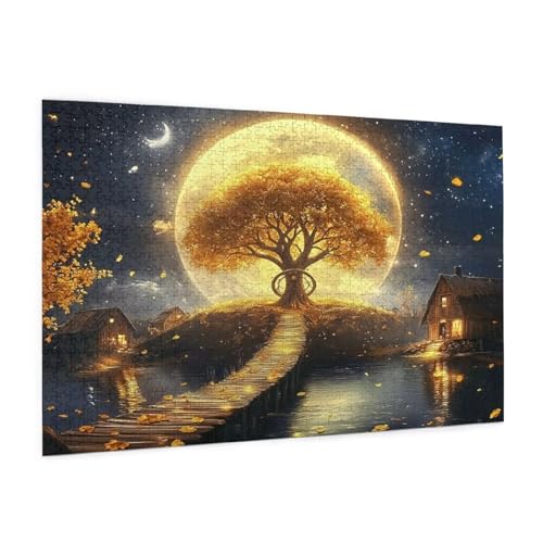 Baum Des Lebens Puzzle 2000 Teile Erwachsene Puzzle Landschaft Muster mit Geschenkbox-Verpackung als Geschenk für Frauen, Anspruchsvolle Familienaktivität für Anfänger, Zimmer Deko 99x70 cm -2268y von Zyupwjyy