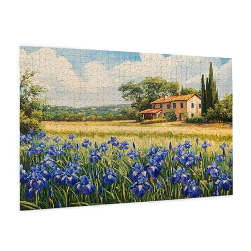 Blume Puzzle 1000 Teile Erwachsene Puzzle Bauernhof Muster Design mit Geschenkbox-Verpackung als Geschenk für Frauen, Anspruchsvolle Familienaktivität für Anfänger, Zimmer Deko 75 x 50 cm -1817y von Zyupwjyy