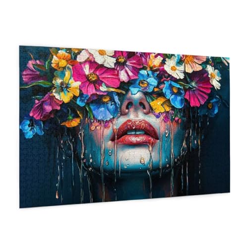 Blume Puzzle 1000 Teile Erwachsene Puzzle Frau Muster Design mit Geschenkbox-Verpackung als Geschenk für Frauen, Anspruchsvolle Familienaktivität für Erwachsene Anfänger,Zimmer Deko 75 x 50 cm -1823y Blume Puzzle 1000 Teile Erwachsene Puzzle Frau Muster Design mit Geschenkbox-Verpackung als Geschenk für Frauen, Anspruchsvolle Familienaktivität für Erwachsene Anfänger,Zimmer Deko 75 x 50 cm -1823y von Zyupwjyy