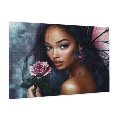Blume Puzzle 1000 Teile Erwachsene Puzzle Frau Muster Design mit Geschenkbox-Verpackung als Geschenk für Frauen, Anspruchsvolle Familienaktivität für Erwachsene Anfänger,Zimmer Deko 75 x 50 cm -1827y von Zyupwjyy