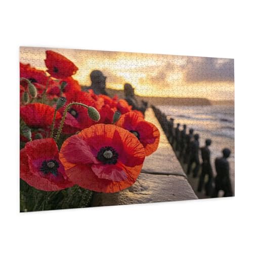 Blume Puzzle 1000 Teile Erwachsene Puzzle Landschaft Muster Design mit Geschenkbox-Verpackung als Geschenk für Frauen, Anspruchsvolle Familienaktivität für Anfänger, Zimmer Deko 75 x 50 cm -1792y von Zyupwjyy