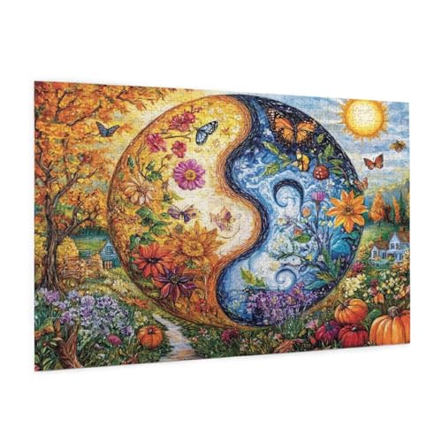 Blume Puzzle 1000 Teile Erwachsene Puzzle Landschaft Muster Design mit Geschenkbox-Verpackung als Geschenk für Frauen, Anspruchsvolle Familienaktivität für Anfänger, Zimmer Deko 75 x 50 cm -1793y von Zyupwjyy