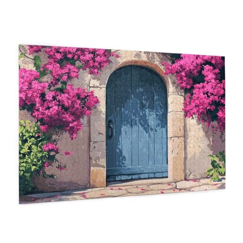 Blume Puzzle 1000 Teile Erwachsene Puzzle Maßwerkwand Muster Design mit Geschenkbox-Verpackung als Geschenk für Frauen, Anspruchsvolle Familienaktivität für Anfänger, Zimmer Deko 75 x 50 cm -1782y von Zyupwjyy