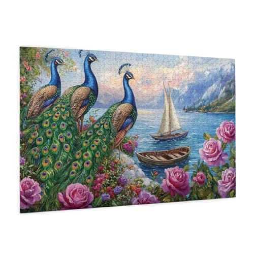 Blume Puzzle 1000 Teile Erwachsene Puzzle Pfau Muster Design mit Geschenkbox-Verpackung als Geschenk für Frauen, Anspruchsvolle Familienaktivität für Erwachsene Anfänger, Zimmer Deko 75 x 50 cm -572y Blume Puzzle 1000 Teile Erwachsene Puzzle Pfau Muster Design mit Geschenkbox-Verpackung als Geschenk für Frauen, Anspruchsvolle Familienaktivität für Erwachsene Anfänger, Zimmer Deko 75 x 50 cm -572y von Zyupwjyy