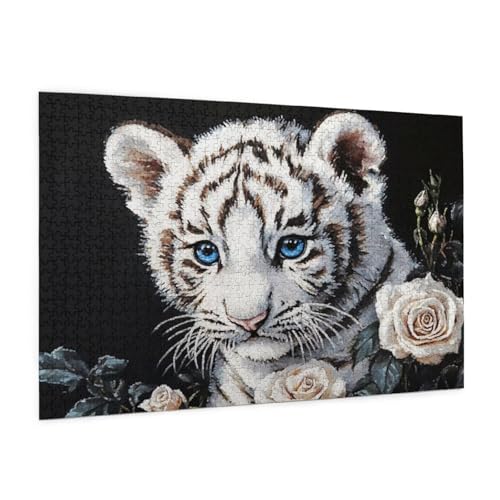 Blume Puzzle 1000 Teile Erwachsene Puzzle Tiger Muster Design mit Geschenkbox-Verpackung als Geschenk für Frauen, Anspruchsvolle Familienaktivität für Erwachsene Anfänger,Zimmer Deko 75 x 50 cm -577y Blume Puzzle 1000 Teile Erwachsene Puzzle Tiger Muster Design mit Geschenkbox-Verpackung als Geschenk für Frauen, Anspruchsvolle Familienaktivität für Erwachsene Anfänger,Zimmer Deko 75 x 50 cm -577y von Zyupwjyy