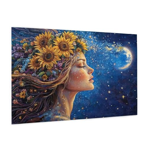 Blume Puzzle 2000 Teile Erwachsene Puzzle Frau Muster Design mit Geschenkbox-Verpackung als Geschenk für Frauen, Anspruchsvolle Familienaktivität für Erwachsene Anfänger,Zimmer Deko 99 x 70 cm -1822y von Zyupwjyy