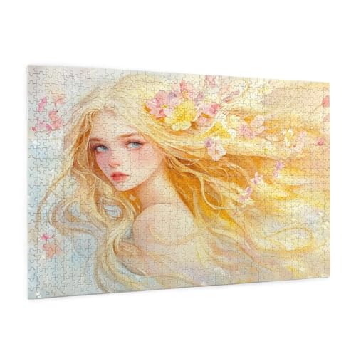 Blume Puzzle 300 Teile Erwachsene Puzzle Elf Muster Design mit Geschenkbox-Verpackung als Geschenk für Frauen, Anspruchsvolle Familienaktivität für Erwachsene Anfänger, Zimmer Deko 40 x 28 cm -1786y von Zyupwjyy