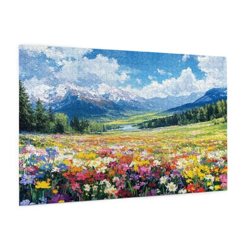 Blume Puzzle 300 Teile Erwachsene Puzzle Landschaft Muster Design mit Geschenkbox-Verpackung als Geschenk für Frauen, Anspruchsvolle Familienaktivität für Anfänger, Zimmer Deko 40 x 28 cm -1790y von Zyupwjyy