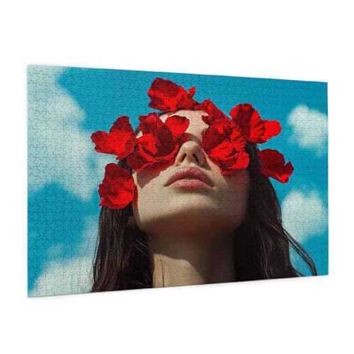 Blume Puzzle 300 Teile Erwachsene Puzzle Mädchen Muster Design mit Geschenkbox-Verpackung als Geschenk für Frauen, Anspruchsvolle Familienaktivität für Anfänger, Zimmer Deko 40 x 28 cm -1818y von Zyupwjyy
