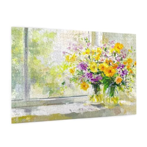 Blume Puzzle 300 Teile Erwachsene Puzzle Schwelle Muster Design mit Geschenkbox-Verpackung als Geschenk für Frauen, Anspruchsvolle Familienaktivität für Anfänger, Zimmer Deko 40 x 28 cm -1736y von Zyupwjyy