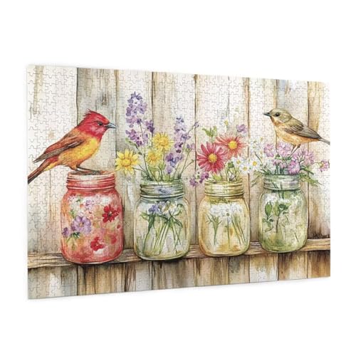 Blume Puzzle 300 Teile Erwachsene Puzzle Tier Muster Design mit Geschenkbox-Verpackung als Geschenk für Frauen, Anspruchsvolle Familienaktivität für Erwachsene Anfänger, Zimmer Deko 40 x 28 cm -1816y von Zyupwjyy