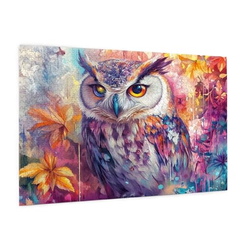 Blume Puzzle 5000 Teile Erwachsene Puzzle Eule Muster Design mit Geschenkbox-Verpackung als Geschenk für Frauen, Anspruchsvolle Familienaktivität für Anfänger, Zimmer Deko 105 x 156 cm -600y von Zyupwjyy