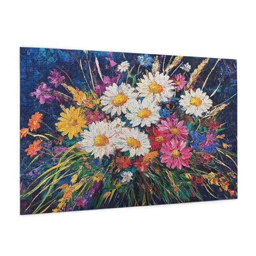 Blume Puzzle 5000 Teile Erwachsene Puzzle Gänseblümchen Muster Design mit Geschenkbox-Verpackung als Geschenk für Frauen, Anspruchsvolle Familienaktivität für Anfänger,Zimmer Deko 105 x 156 cm -1735y von Zyupwjyy