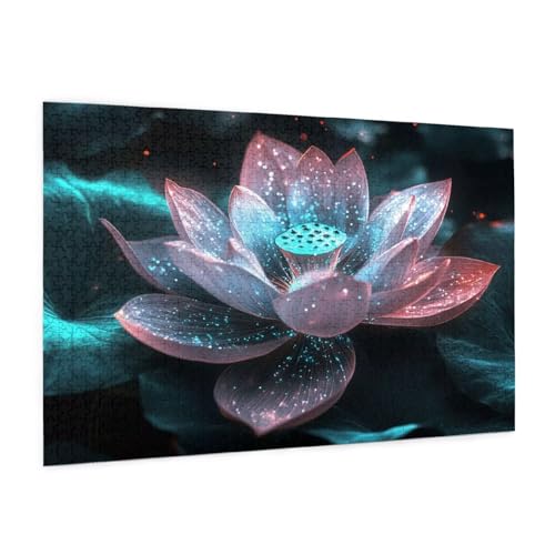 Blume Puzzle 5000 Teile Erwachsene Puzzle Lotus Muster Design mit Geschenkbox-Verpackung als Geschenk für Frauen, Anspruchsvolle Familienaktivität für Anfänger, Zimmer Deko 105 x 156 cm -547y von Zyupwjyy