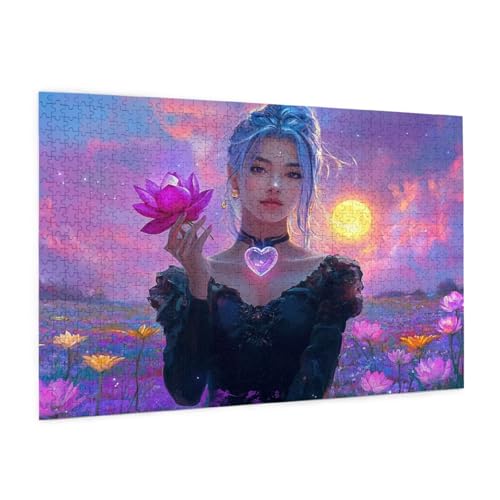 Blume Puzzle 5000 Teile Erwachsene Puzzle Mädchen Muster Design mit Geschenkbox-Verpackung als Geschenk für Frauen, Anspruchsvolle Familienaktivität für Anfänger, Zimmer Deko 105 x 156 cm -621y von Zyupwjyy