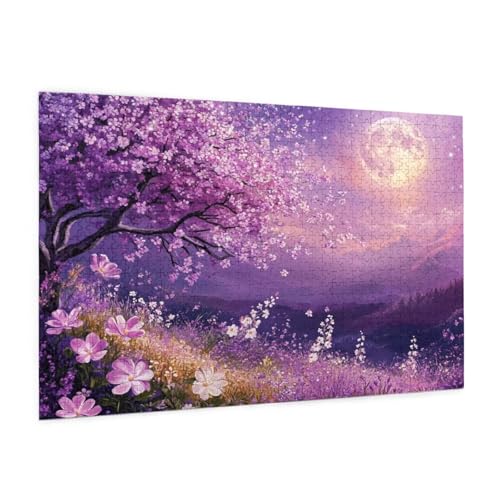 Blume Puzzle 5000 Teile Erwachsene Puzzle Mond Muster Design mit Geschenkbox-Verpackung als Geschenk für Frauen, Anspruchsvolle Familienaktivität für Anfänger, Zimmer Deko 105 x 156 cm -1843y von Zyupwjyy
