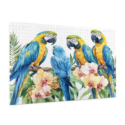 Blume Puzzle 5000 Teile Erwachsene Puzzle Papagei Muster Design mit Geschenkbox-Verpackung als Geschenk für Frauen, Anspruchsvolle Familienaktivität für Anfänger, Zimmer Deko 105 x 156 cm -1841y von Zyupwjyy