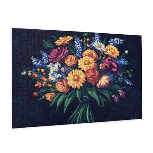 Blume Puzzle 5000 Teile Erwachsene Puzzle Retro Muster Design mit Geschenkbox-Verpackung als Geschenk für Frauen, Anspruchsvolle Familienaktivität für Anfänger, Zimmer Deko 105 x 156 cm -531y von Zyupwjyy