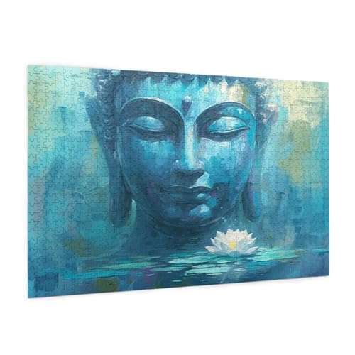 Der Buddha Puzzle 1000 Teile Erwachsene Puzzle Retro Muster Design mit Geschenkbox-Verpackung als Geschenk für Frauen, Anspruchsvolle Familienaktivität für Anfänger, Zimmer Deko 75 x 50 cm -1469y von Zyupwjyy